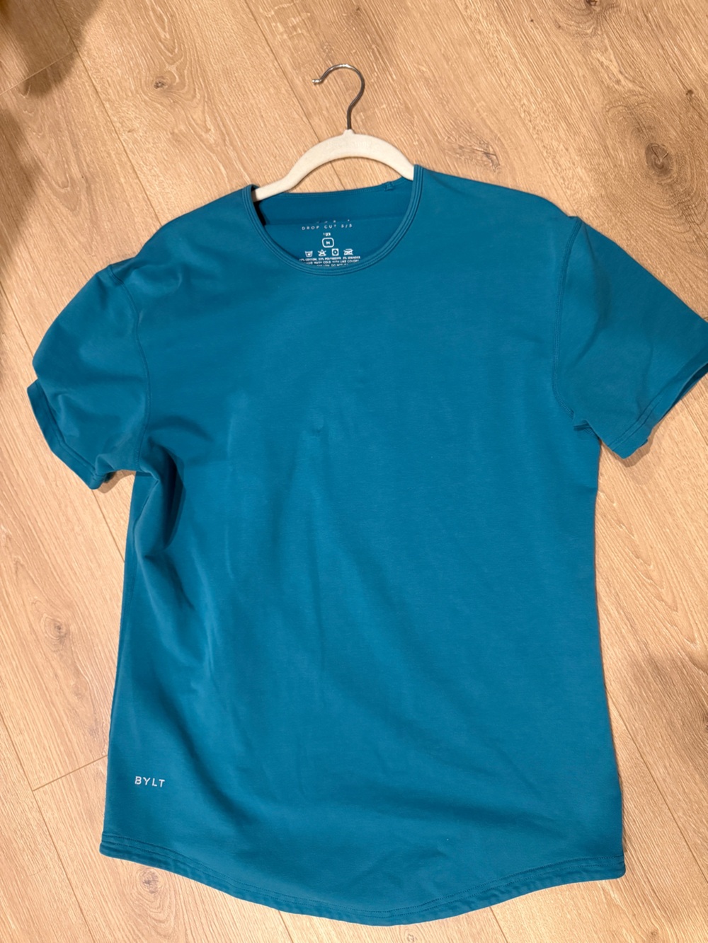 Men’s BYLT Basics Teal Crew Neck T-Shirt Drop Cut